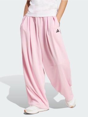 Adidas Light Pink Wide-Leg Track Pants